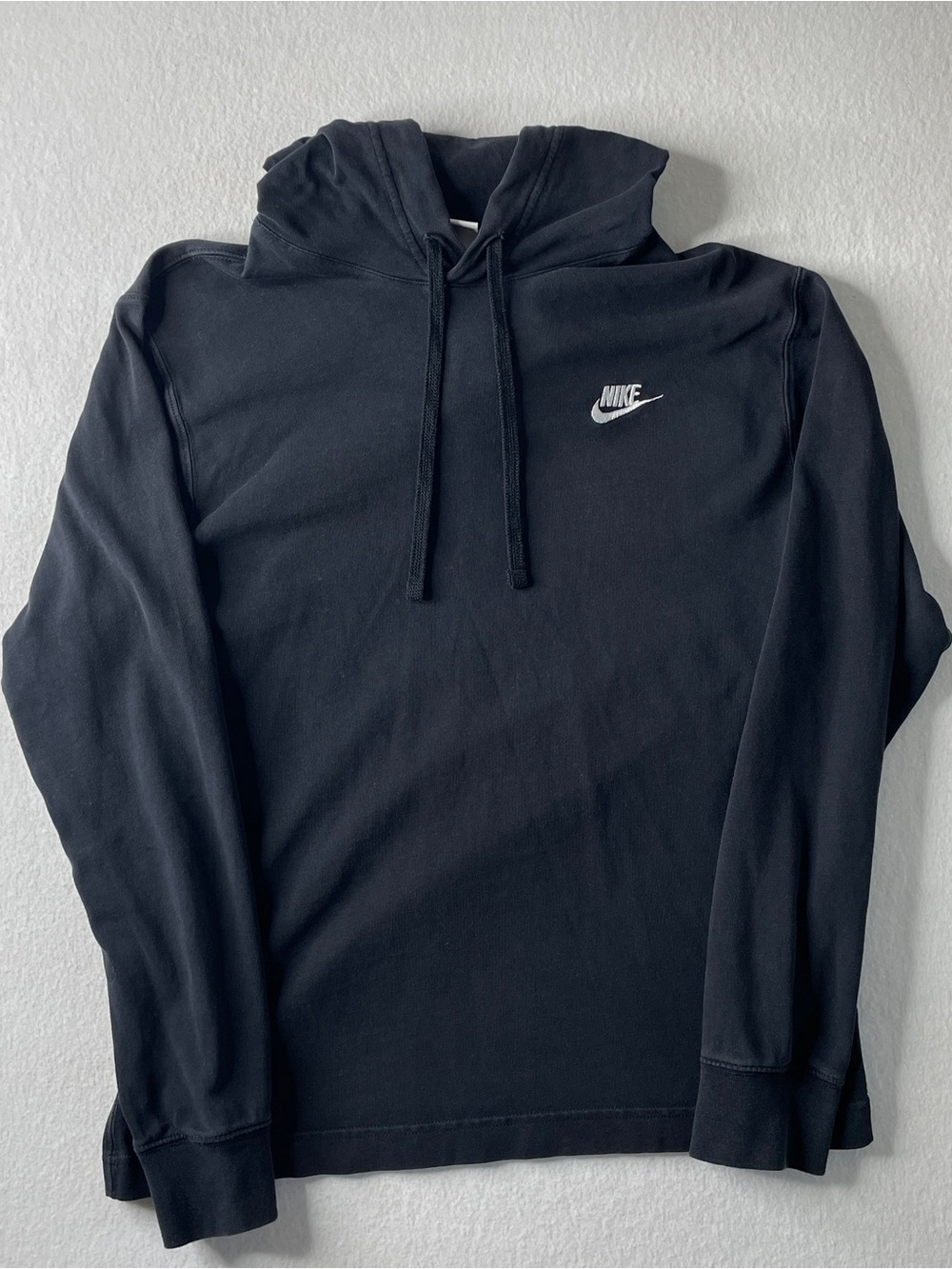 Nike Hoodie Men's Small Black Pullover Long Sleeve Lightweight Cotton Sporty - Picture 2 of 8